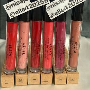 Stila Tesoro, Belli-sima, Fiery, Carina, Aria, Dolce Stay All Day Liquid Lipstic